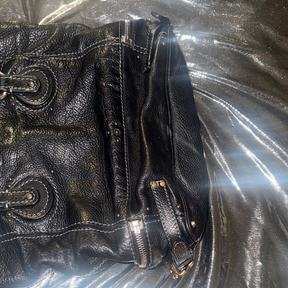 Chloe Black Leather Tote with Gold Accents - Picture 5 of 14